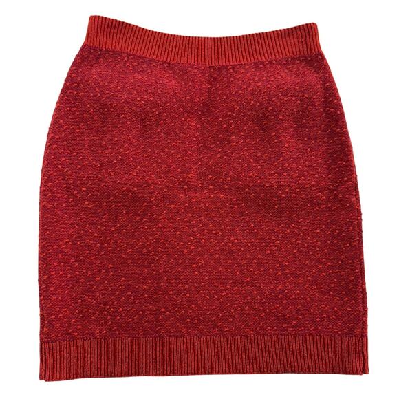 Moth Skirt Womens 4 Red Knit Mini Cargo Pocket Front Wool Blend - Picture 2 of 7
